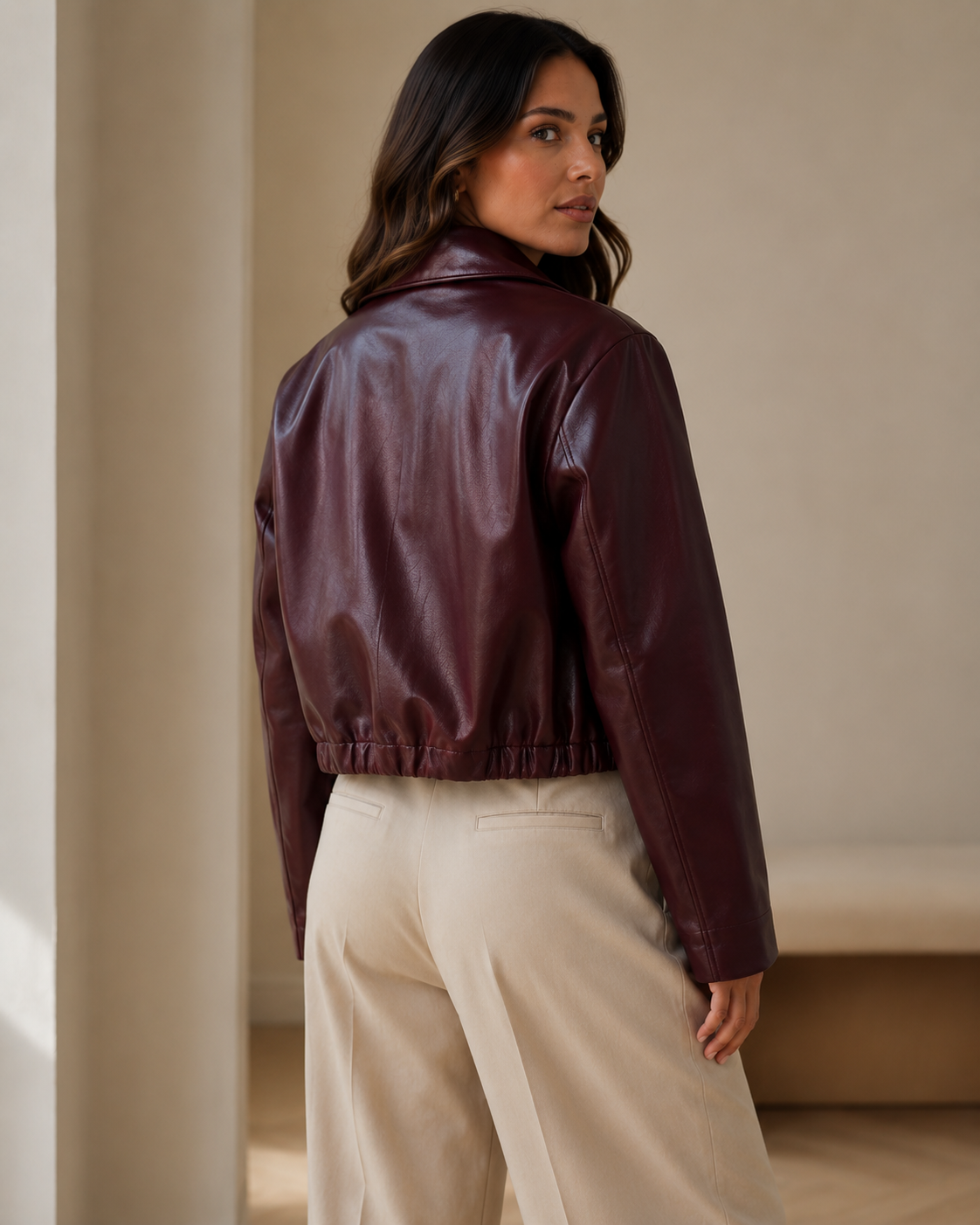 Chaqueta En Cuero Italiano