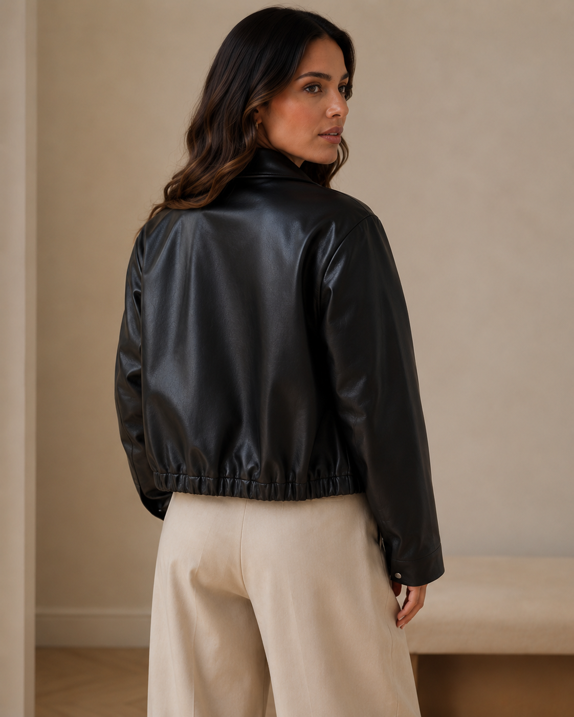 Chaqueta En Cuero Italiano